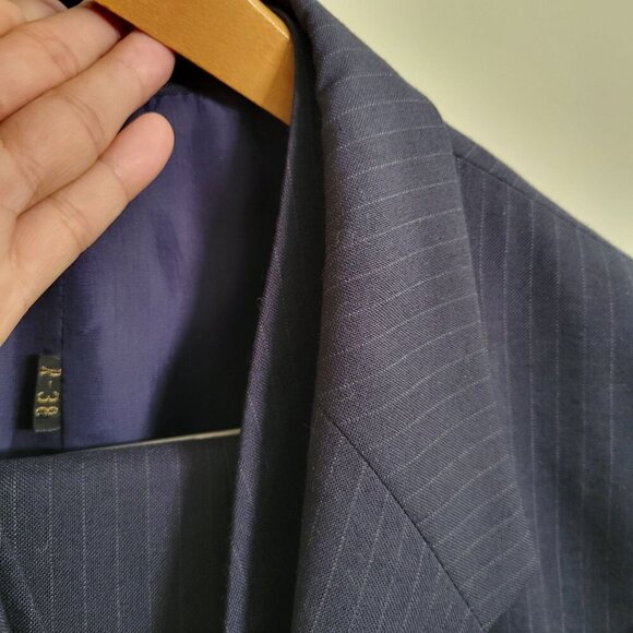 Vintage Blue Pinstripe 3pc Suit by JCPenney - 38R - Picture 15 of 16